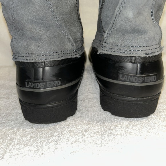 Lands End Womens Squall Boots,Size 9 1/2 B,Gray Black Mid Calf Bungee, 511644 - Picture 4 of 16
